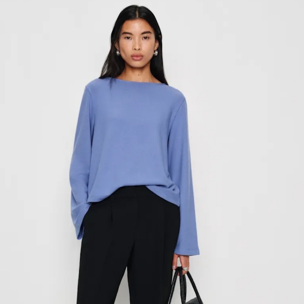 Reformation Eternity Knit Top in Neptune Blue